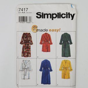 Vintage 1996 Simplicity 6 Made Easy! Misses' Men's Teen's Robe Sewing Pattern
